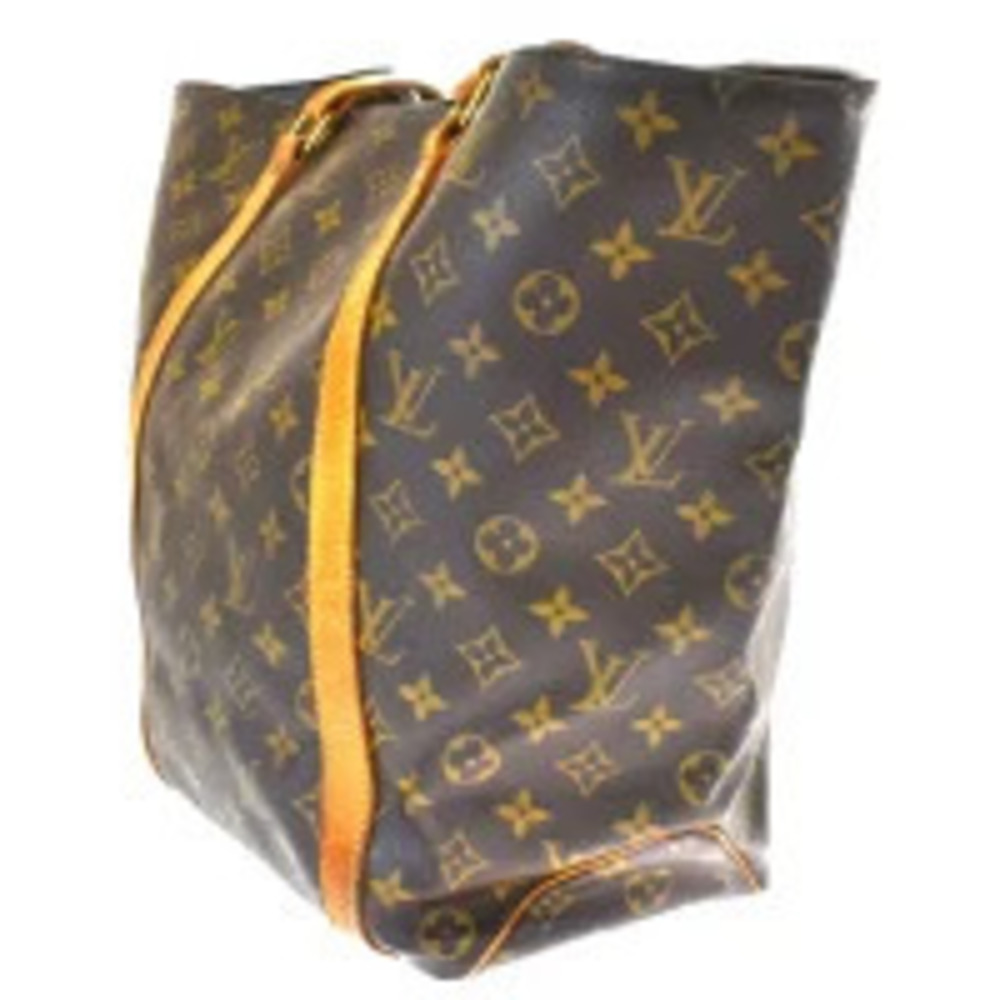 Louis Vuitton Monogram Shoulder Tote Sac Leather Shopping Bag Brown